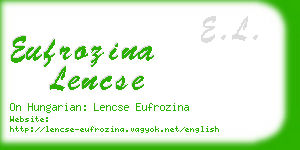 eufrozina lencse business card